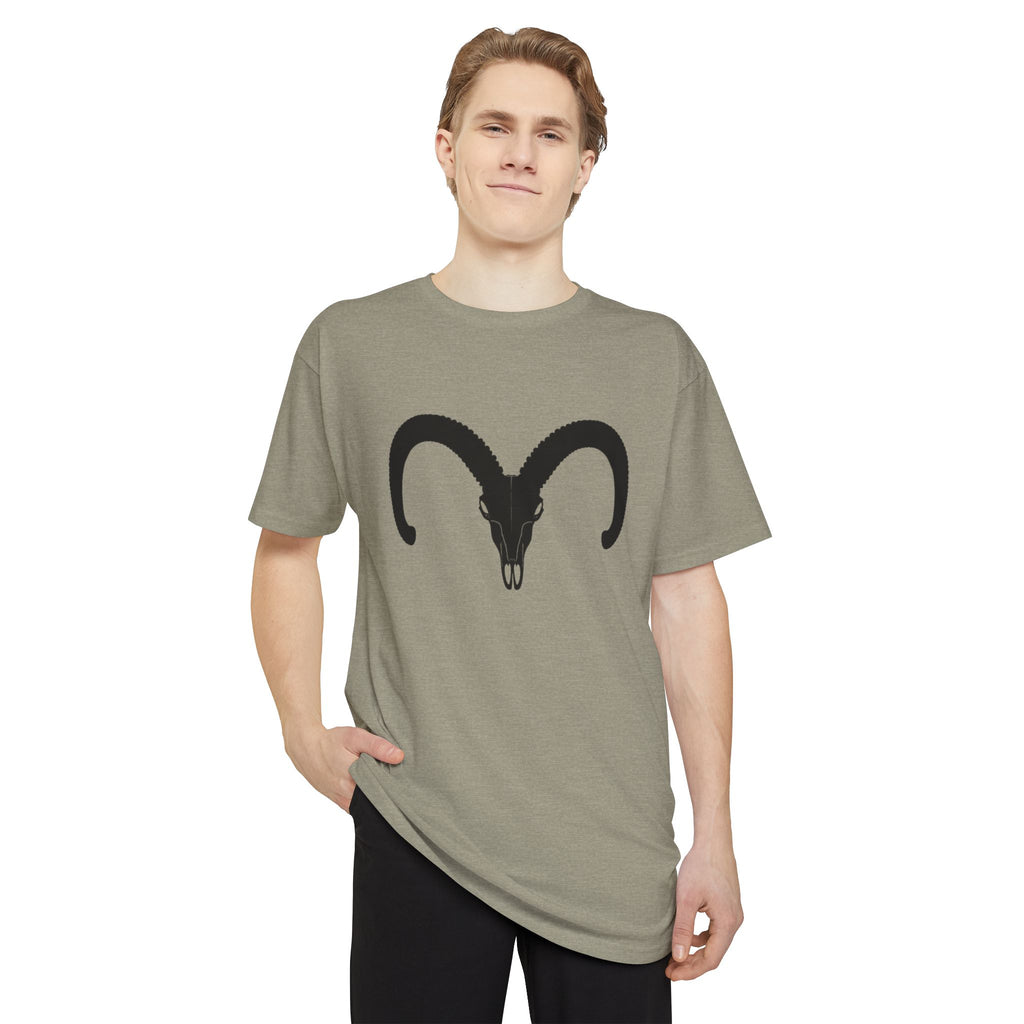 Urban Unisex Long Body Tee with Ram Design - Trendy Streetwear