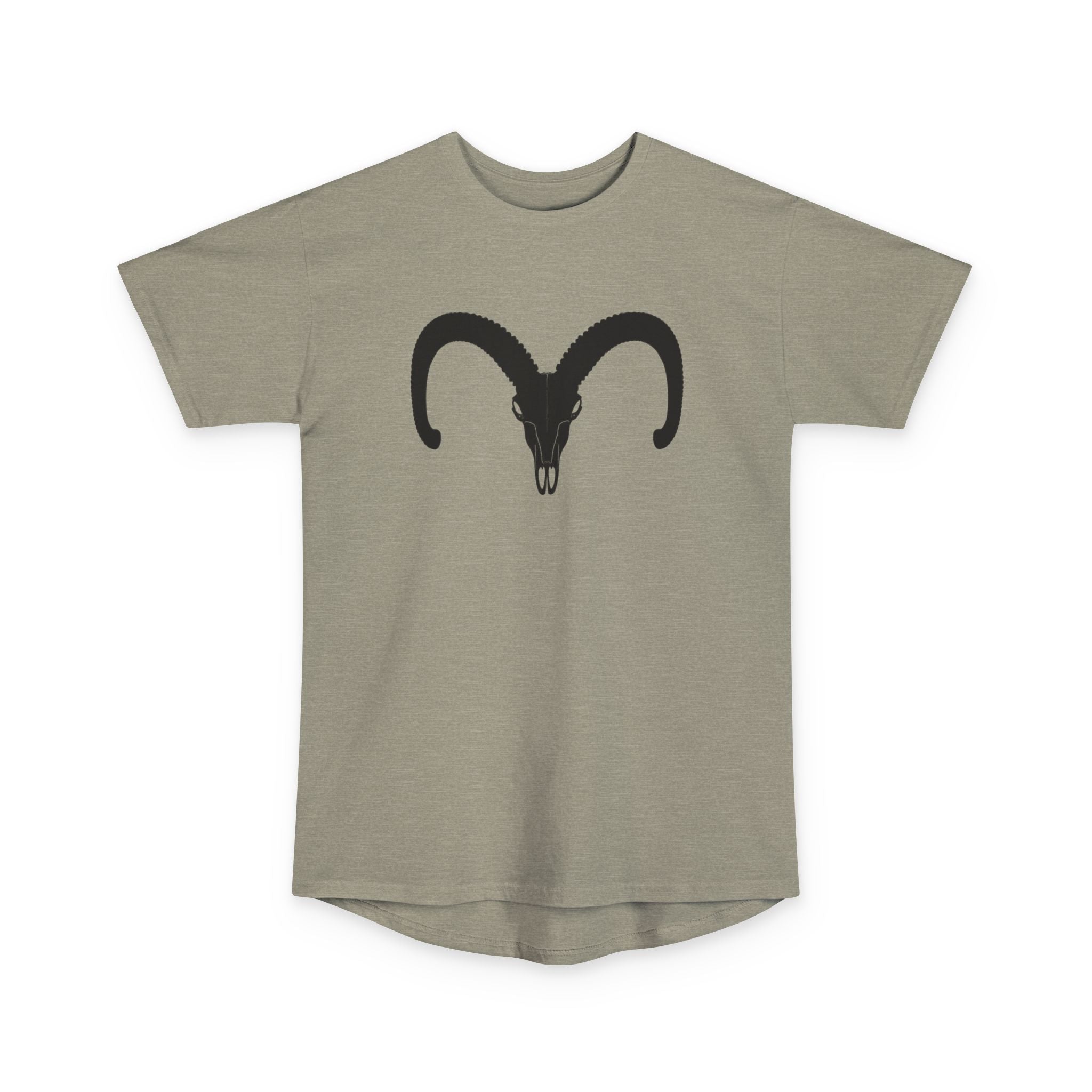 Urban Unisex Long Body Tee with Ram Design - Trendy Streetwear