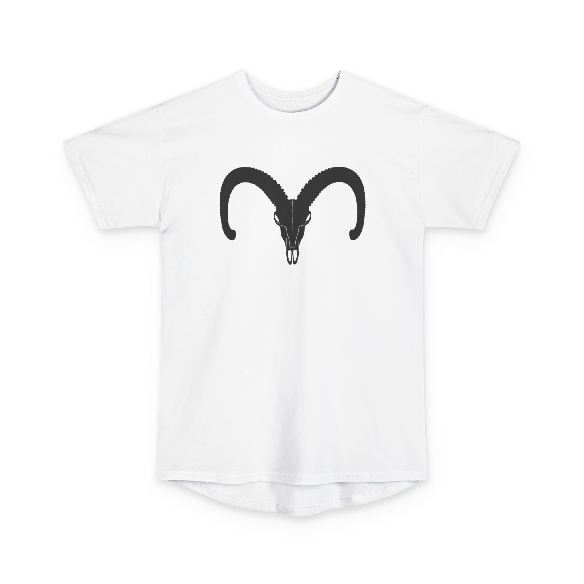 Urban Unisex Long Body Tee with Ram Design - Trendy Streetwear