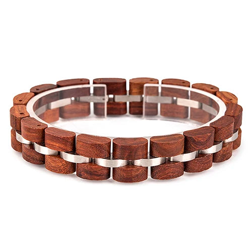Wooden and Titanium Men's Bracelet