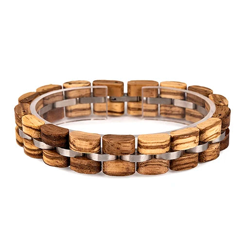Wooden and Titanium Men's Bracelet