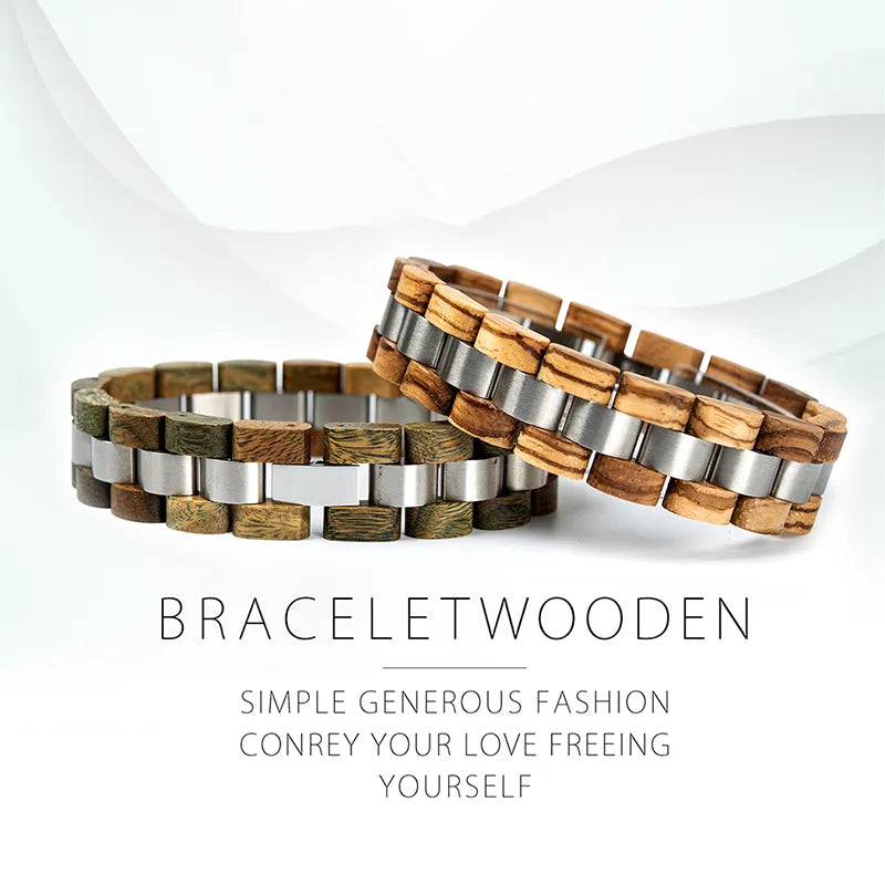 Wooden and Titanium Men's Bracelet