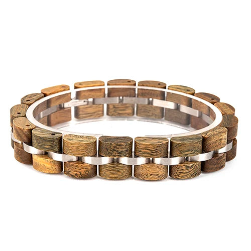 Wooden and Titanium Men's Bracelet