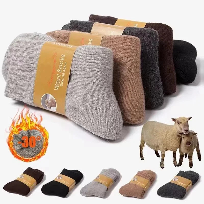 4Pairs/Lot Men's Winter Super Thick Thermal Socks Wool- High Quality Merino