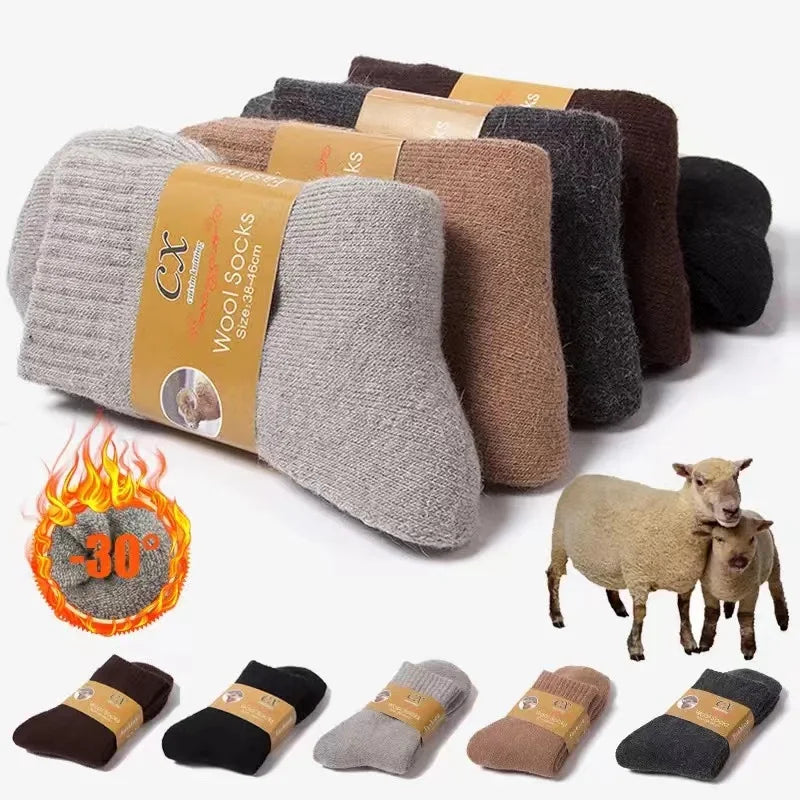 4Pairs/Lot Men's Winter Super Thick Thermal Socks Wool- High Quality Merino