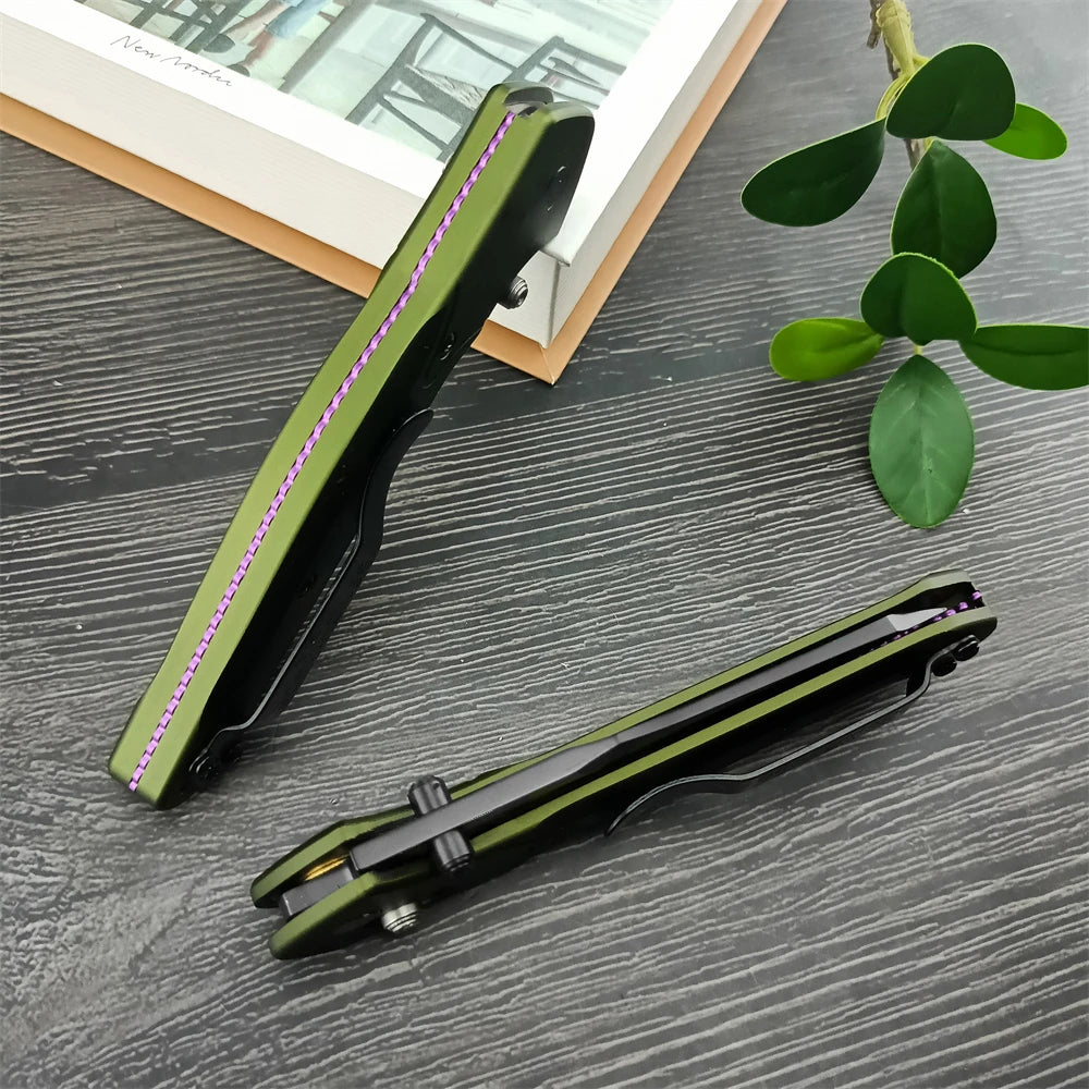 Pocket Knife Aluminium Handle Outdoor Defense Flipper Knives With Dust Bag Tools